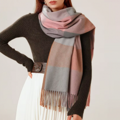 3 Pcs Fashionable Plaid Warm Thick Scarves