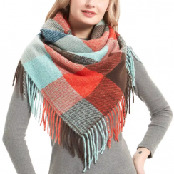 3 Pcs Acrylic Knit Plaid Scarf