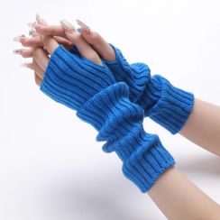 15 Prs Winter Warm Arm Warmer Fingerless Rib Knit Long Gloves