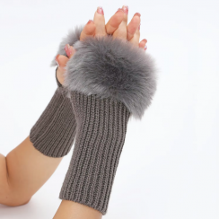 20 Prs Stylish Arm Sleeves Warm Winter Half Finger Gloves