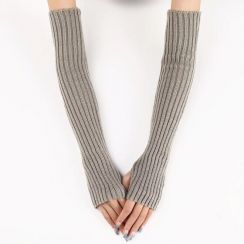 30 Prs Wholesale Women Long Winter Knitted Warm Half Finger Arm Gloves