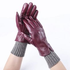 7 Prs Luxurious High Grade Womens Winter Sheep Skin Cuff Gloves with Wool Lining