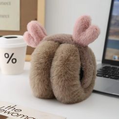 8 Prs Foldable Windproof Warm Faux Fur Ear Muffs With Cute Ear